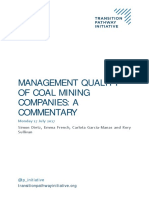 Management Quality of Coal Mining Companies: A Commentary: Monday 17 July 2017