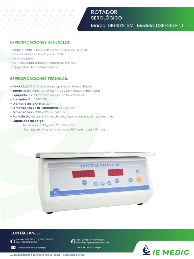 Rotador Serológico DSR-28D-N1 Digisystem | PDF