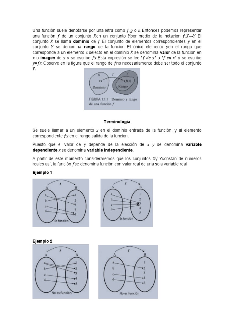 Una Función Suele Denotarse Por Una Letra Como ? | PDF | Función ...