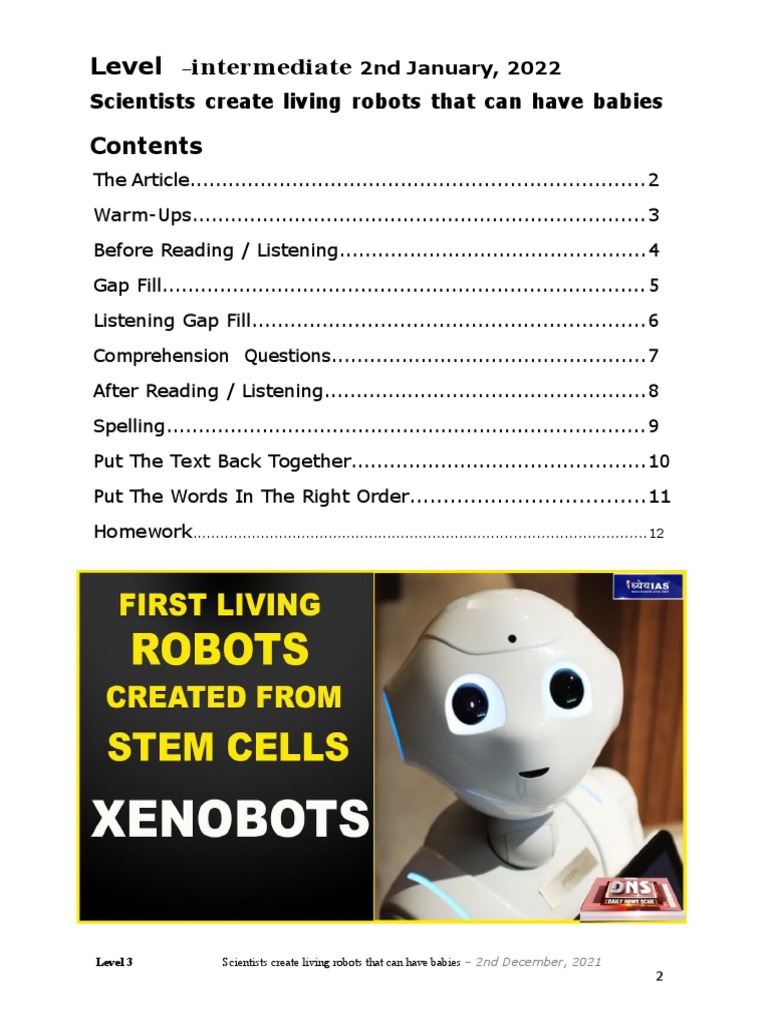 Xenobots: The First Reproductive Robots | PDF | Robotics | Robot