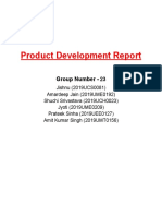 Product Development Report: Group Number