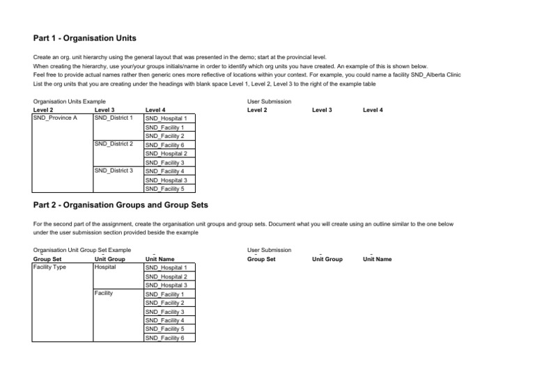 Exercise Worksheet - Creating Organisation Units | PDF | Computing