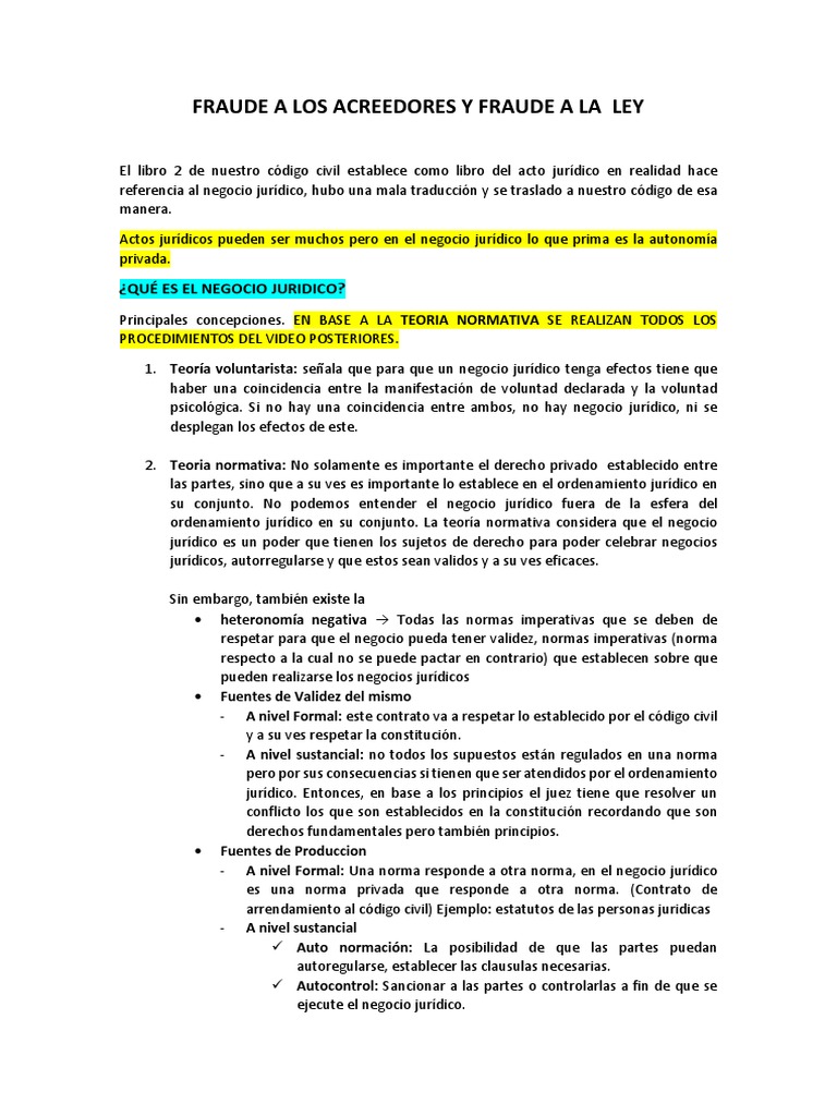 Fraude A Los Acreedores y Fraude A La Ley | PDF | Legislación | Justicia