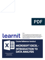 Excel - Introduction To Data Analysis