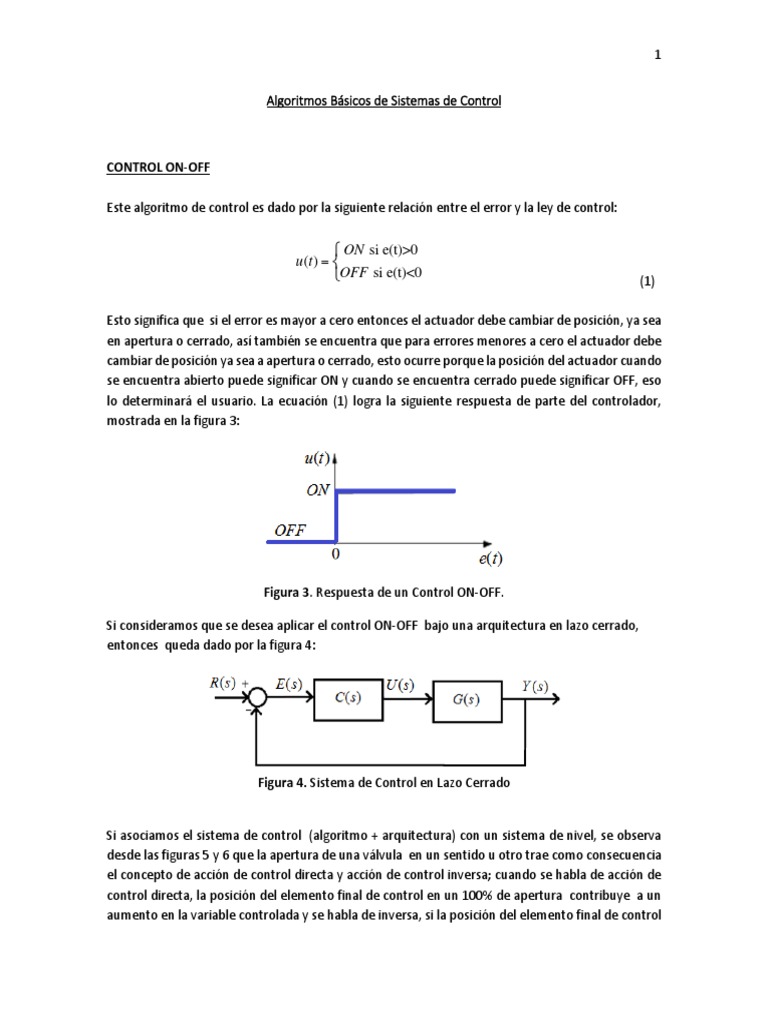 Control ON-OFF y Histeresis en Sistemas | PDF | Sistema de control ...