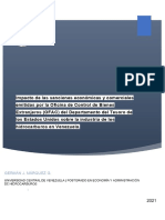 Impacto de Las Sanciones Económicas y Comerciales Emitidas Por La Oficina de Control de Bienes Extranjeros