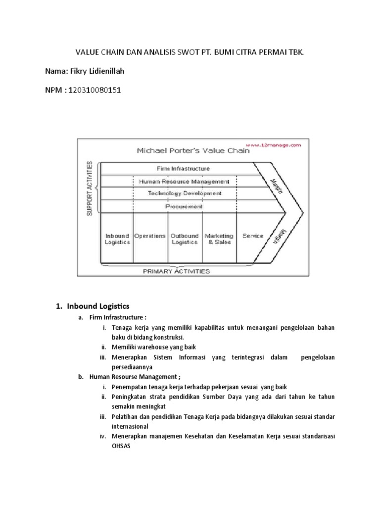 Analisis Rantai Nilai & SWOT BCP | PDF
