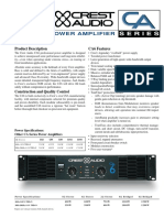 Ca6 Power Amplifier: Product Description CA6 Features
