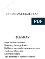 The Organizational Plan