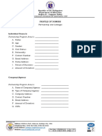 Profile of Donors: Partnership Program Area/s