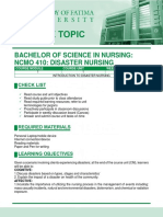 Bachelor of Science in Nursing: Ncmo 410: Disaster Nursing: Course Module Course Unit Week