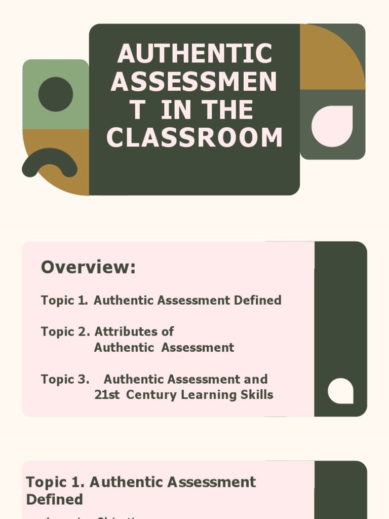 Authentic Assessment in the Classroom | PDF | Educational Assessment ...