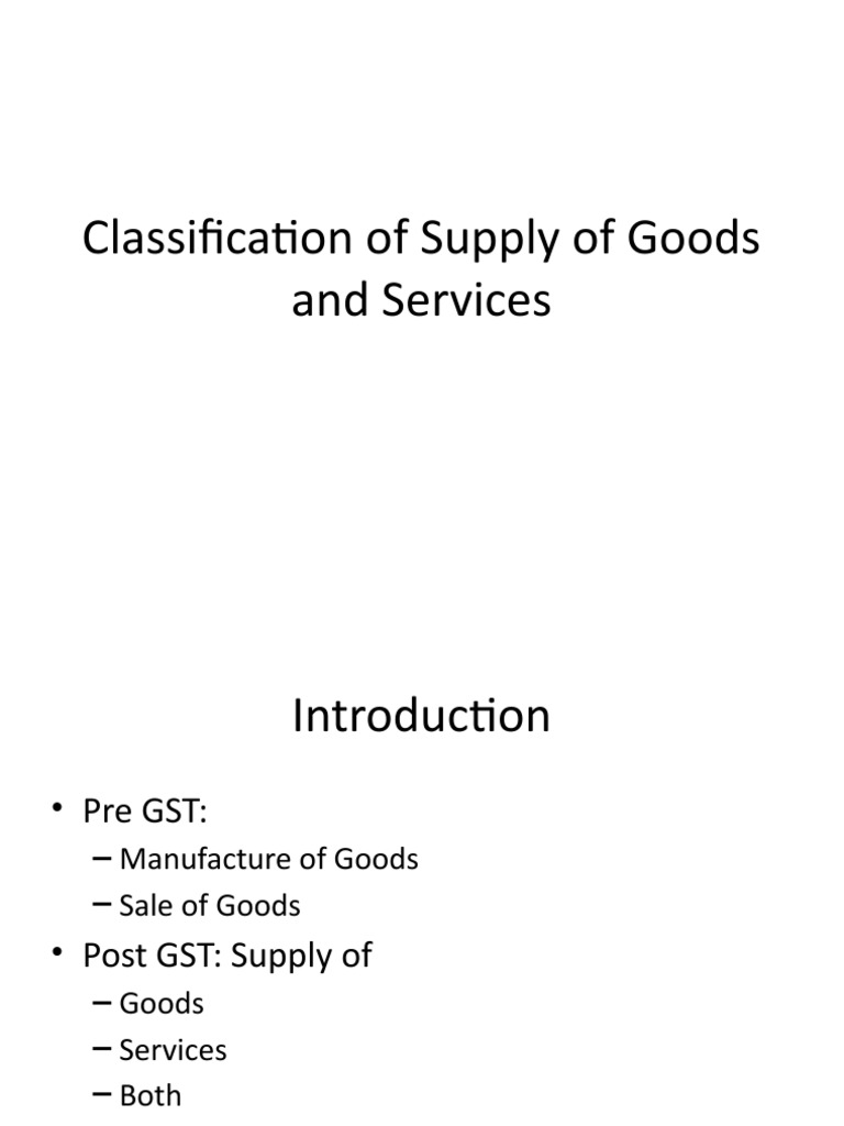 (A) Classification of Supply of Goods and Services PDF