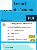 Lesson 01 - Personal Information