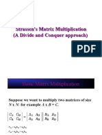 Strassen's Matrix Multiplication (A Divide and Conquer Approach)