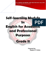 Grade 11: English For Academic and Professional Purposes