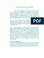 Declaración sobre la eutanasia y cuidados paliativos