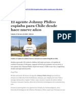 El agente Johnny Philco espiaba para Chile desde hace nueve años