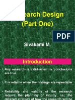 Research Design (Part One) : Sivakami M