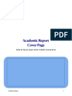 Academic Report Cover Page: Sed Et Lacus Quis Enim Mattis Nonummy