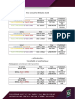 Time Schedule For Elimination Round: Game 1 Time Flow Facilitator/s