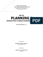 Planning 3: Introduction To Urban & Regional Planning