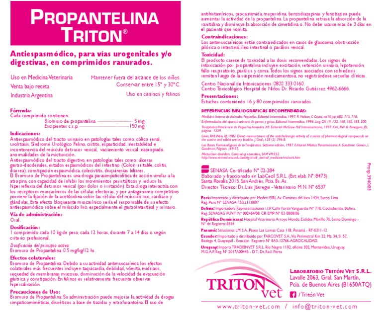 Prosp Propantelina | PDF | Tratamientos médicos | Drogas