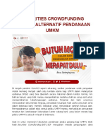 Securities Crowdfunding Sebagai Alternatif Pendanaan Umkm