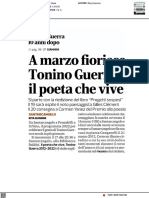 Marzo, fiorisce Tonino Guerra, il poeta che vive - Il Corriere Romagna del 15 marzo 2022