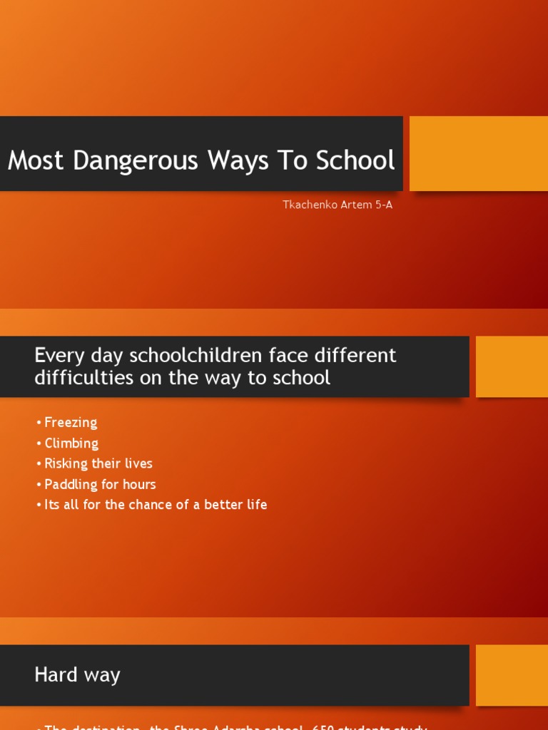 Most Dangerous Ways To School Tkachenko Artem 5A PDF