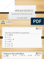 Compiler Design: Examples of First & Follow Prof. Jigar Dalvadi