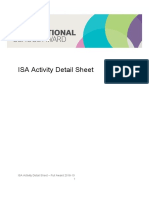 ISA Activity Detail Sheet - Full Award 2018-19 1