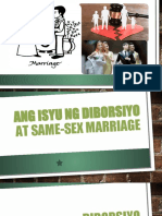 Ang Isyu NG Diborsiyo AT SAME-SEX MARRIAGE