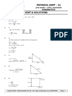 Physics (DPP - 3) : Hint & Solutions