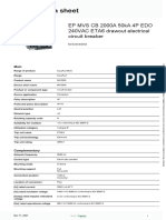 Product Data Sheet: Ep Mvs CB 2000A 50ka 4P Edo 240VAC ETA6 Drawout Electrical Circuit Breaker