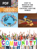 Unit Vi: Roles in The Community Country and The World