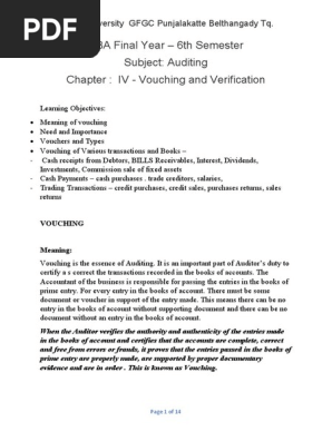 Vouching and verification