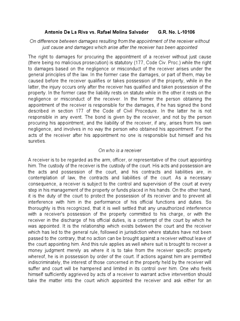 Lana Provisional Remedies Case Digests PDF Equity (Law) Receivership