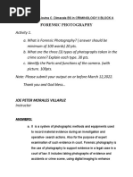 (Answer) Forensic Photography Activity 1