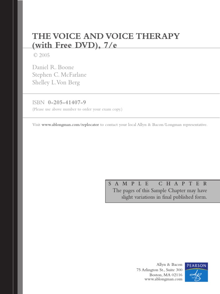 Voice and Voice Therapy Boone PDF