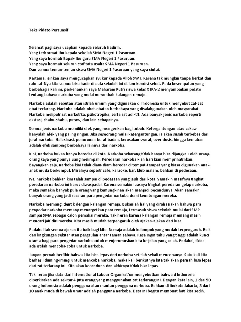 Contoh Teks Pidato Persuasif PDF
