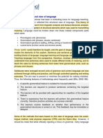 Structural view of language focused on grammar elements and rules