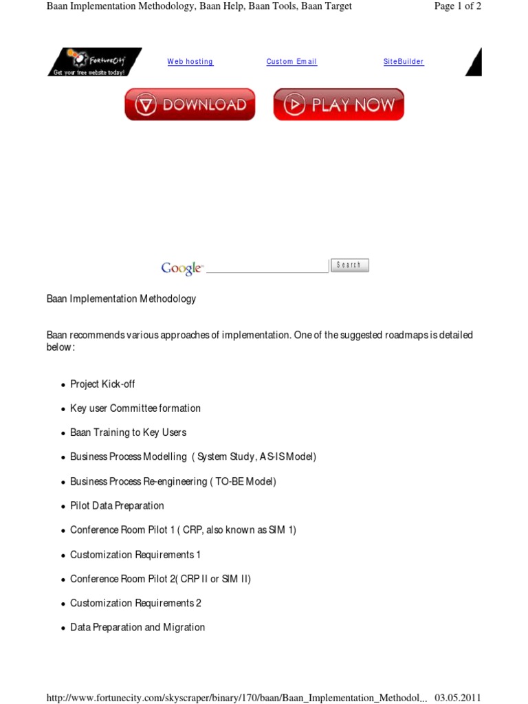 Baan Implementation Roadmap Guide | PDF
