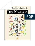De Saint-Martin Louis-Claude - Des Nombres