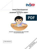 Personal Development: Learning Activity Sheet