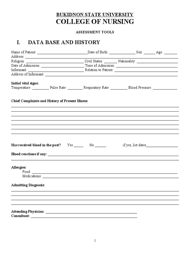Assessment Form (BSU) PDF Breathing Urinary Incontinence