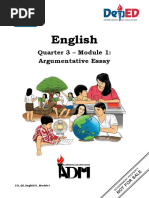 English: Quarter 3 - Module 1: Argumentative Essay