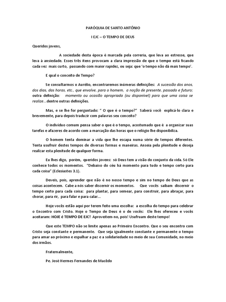 Mensagem para o I EJC | PDF