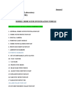 Mobile Crime Scene Investigation Vehicle Specifications