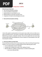 Unit-Iii: (Q) Explain Network Layer Design Issues? (2M/5M)